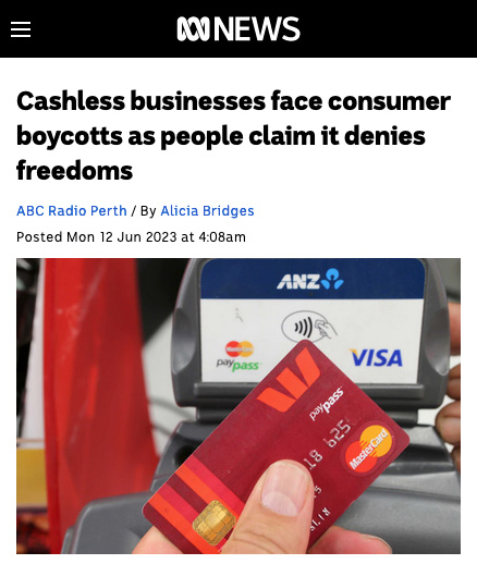 Boycott “cashless” Stores? - Click here to view this entry
