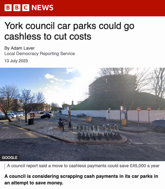 York Council MUST Halt Move to “Cashless” Car Parks! - Click here to view this entry