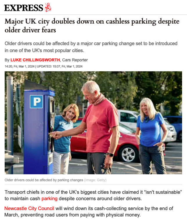 Newcastle City Council Disgracefully Ignores Public Interest By Imposing 'Cashless' Car Parking! - Click here to view this entry