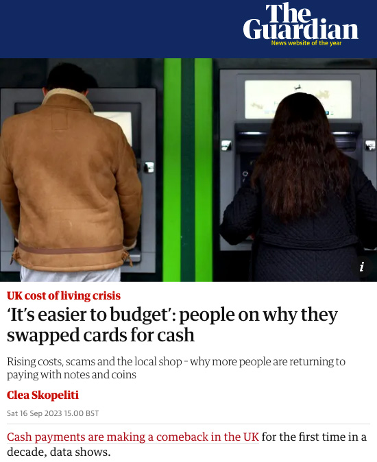 The Guardian conducts a survey of UK cash users - they could have asked over 50 MILLION People! - Click here to view this entry