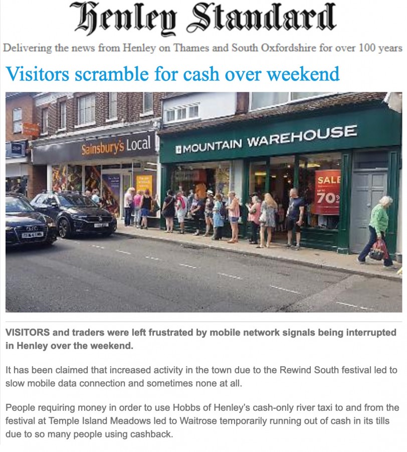 Lack of Cash Access Leaves Henley-on-Thames In Chaos - Click here to view this entry