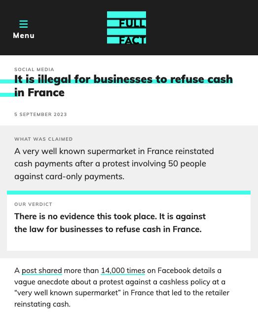 Yes - it IS true. Businesses in France MUST Accept Cash - Image 1