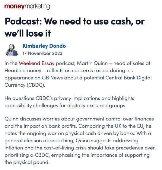 Podcast: The privacy implications  of CBDCs and why we need to keep using cash! - Image 1