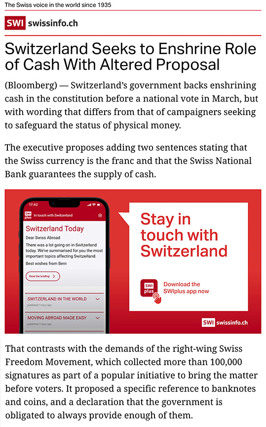 Switzerland to have Cash Referendum- Why Not The UK?
