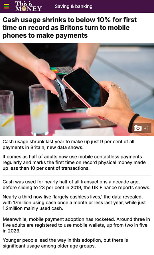Cash Does NOT Require A “Digital Solution”!
