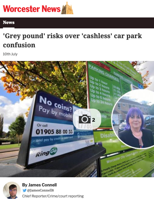 Worcester News - 'Grey pound' risks over 'cashless' car park confusion - Click here to view this entry